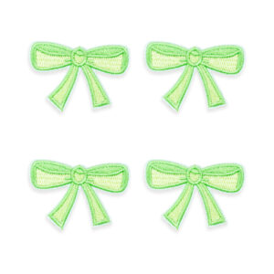 Green Bow Embroidered Patch, 5.1 x 3.7cm