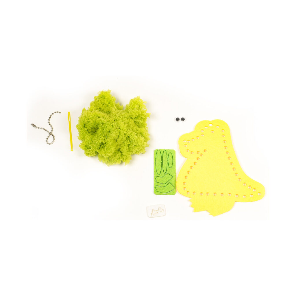 Green Crocodile Felt Keychain Sewing Kit, 13-15 cm