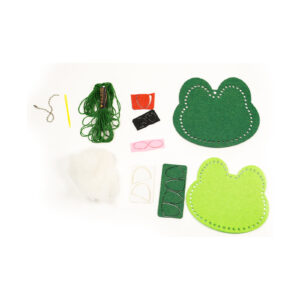 Green Frog Felt Keychain Sewing Kit, 13-15 cm