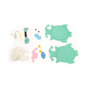 Green Owl Felt Keychain Sewing Kit, 13-15 cm