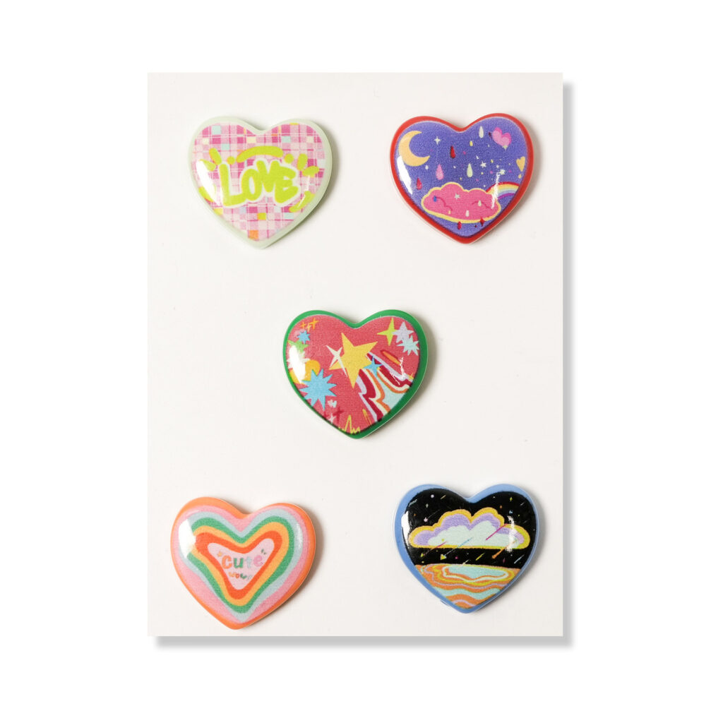 Heart Flatback Resin Embellishment, 24 x 22mm