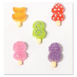 Ice Cream and Mushroom Flatback Resin Embellishment, 13 x 24mm