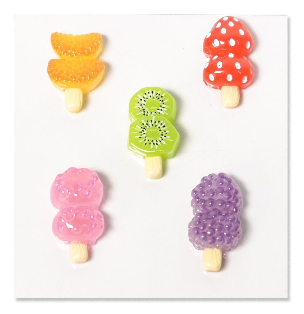Ice Cream and Mushroom Flatback Resin Embellishment, 13 x 24mm
