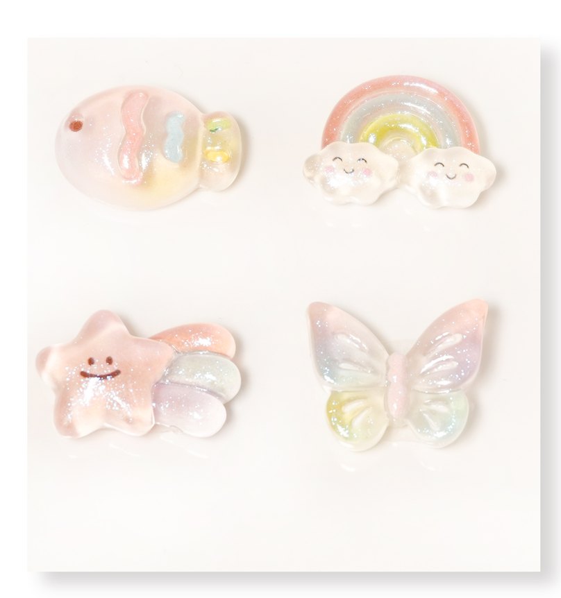 Ice Cream Candy and Rainbow Flatback Resin Embellishment, 23 x 21mm
