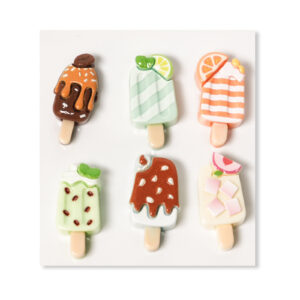 Ice Cream Cone and Popsicle Flatback Resin Embellishment, 30 x 15mm