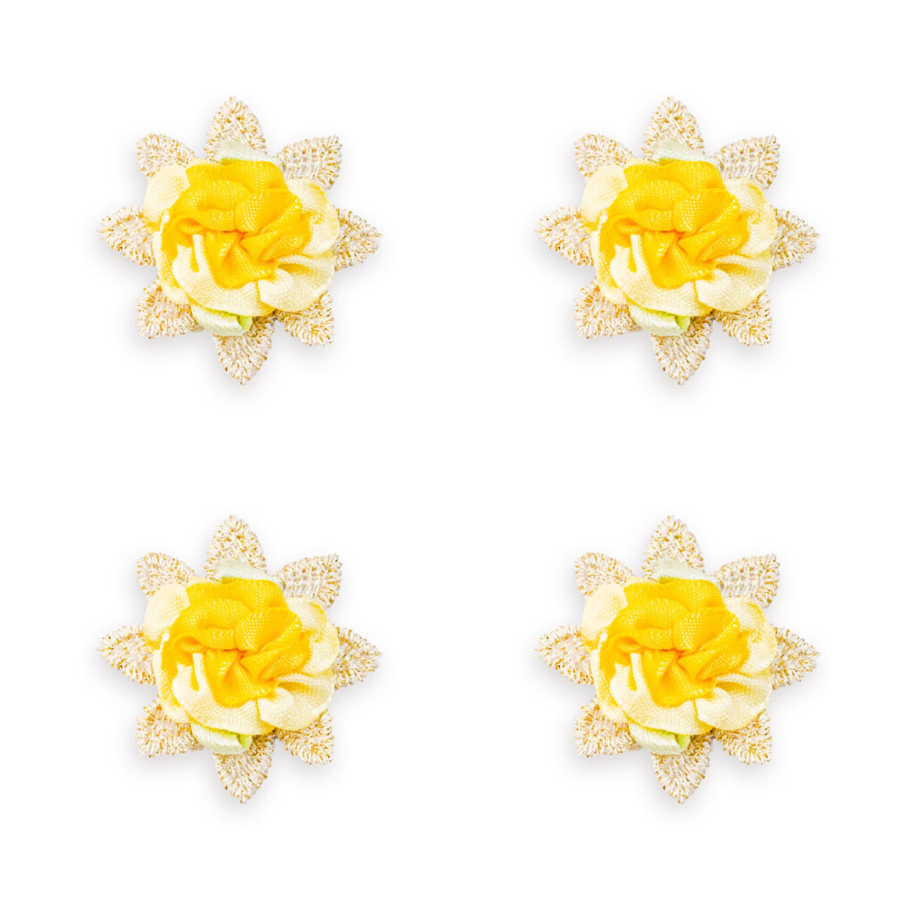 Iron-On Embroidered Flower Patch, 4cm