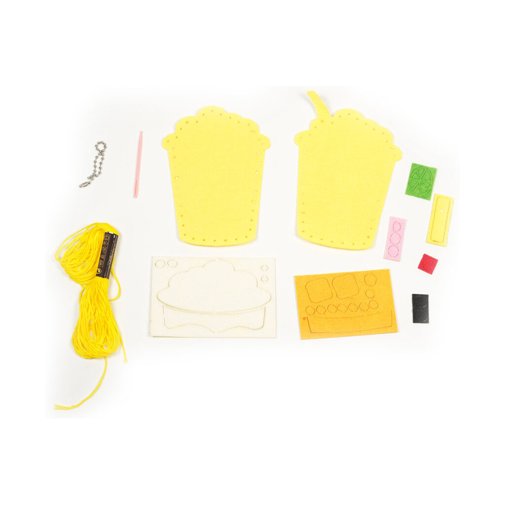 Lemon Drink Felt Keychain Kit, 13-15 cm