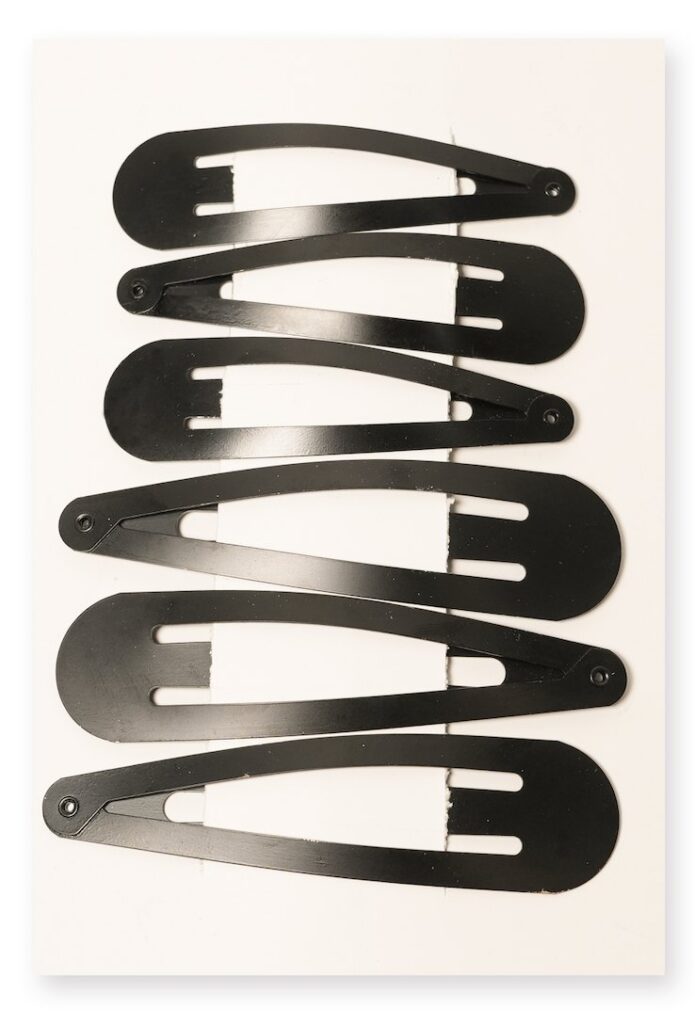 Long Black Snap Hair Clip, 6.8 and 7.5 cm