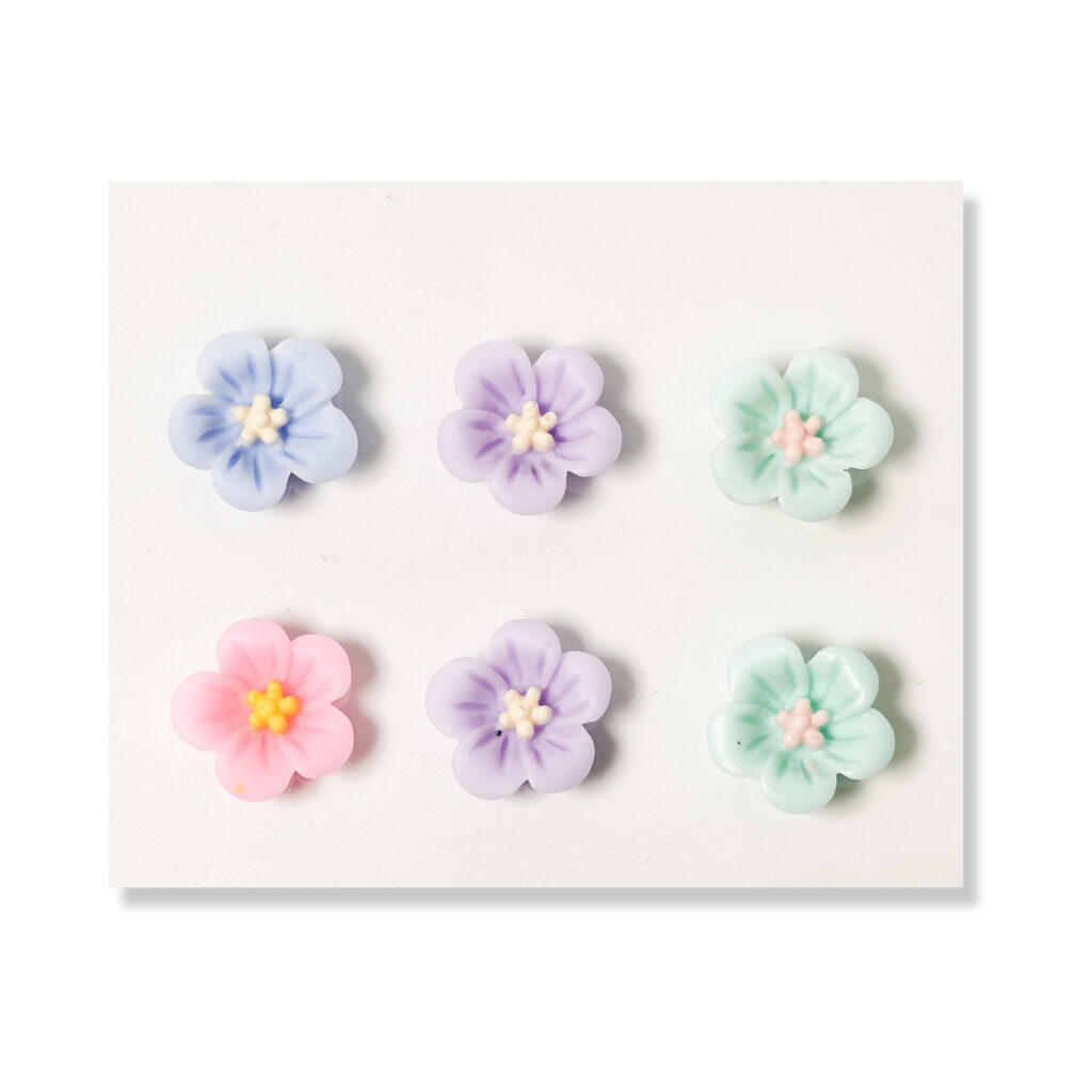 Multicolor Flower Flatback Resin Embellishment, 14mm