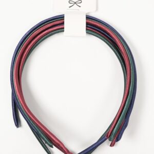 Narrow Satin Hair Headband, 6-Piece Set, 1cm