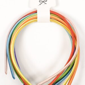 Narrow Satin Hair Headband, 8-Piece Set, 1cm