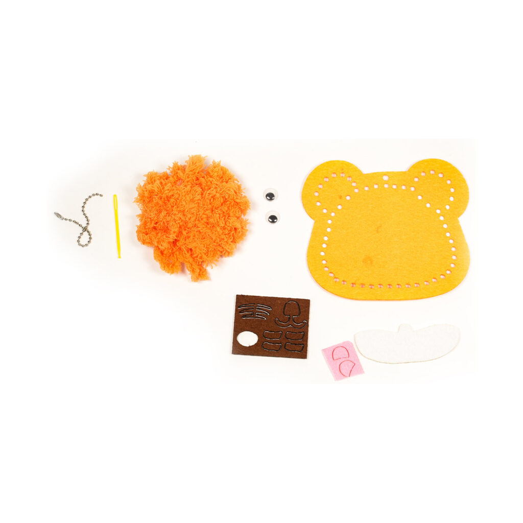 Orange Tiger Felt Keychain Sewing Kit, 13-15 cm