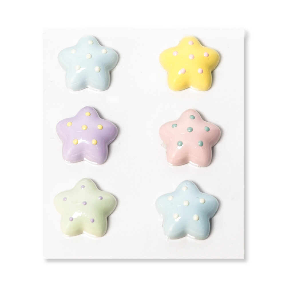 Pastel Star Flatback Resin Embellishment, 20 x 19mm