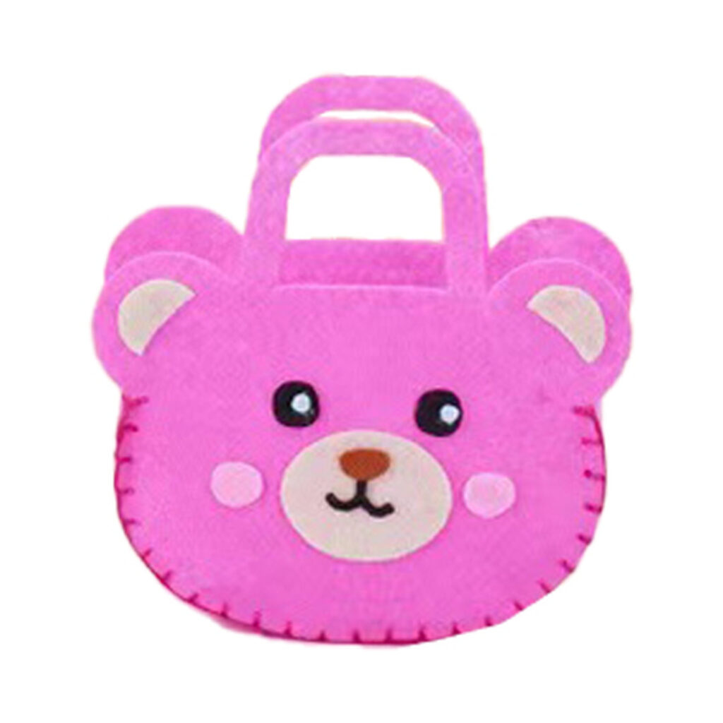 Pink Bear Felt Handbag Sewing Kit, 13-15 cm