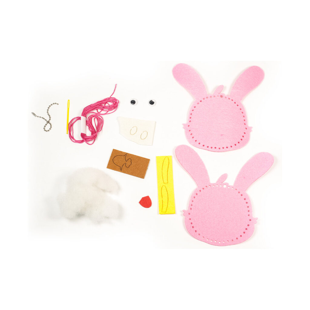 Pink Bunny Felt Coin Purse Kit, 13-15 cm