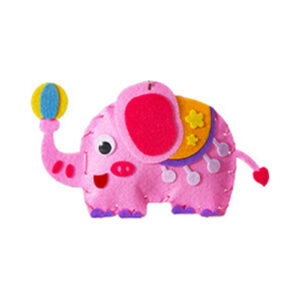 Pink Elephant Felt Sewing Kit, 13-15 cm