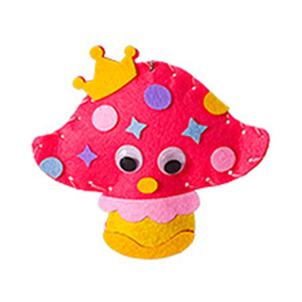 Pink Mushroom Felt Sewing Kit, 13-15 cm