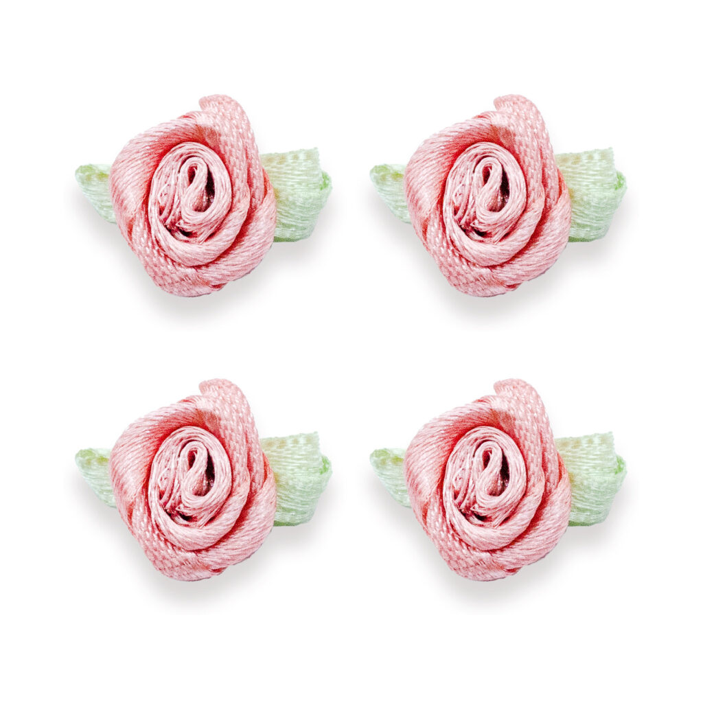 Pink Polyester Rose Applique