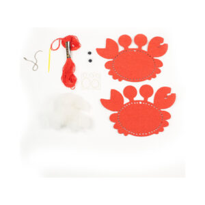 Red Crab Felt Keychain Sewing Kit, 13-15 cm