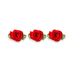 Red Polyester Rose Applique