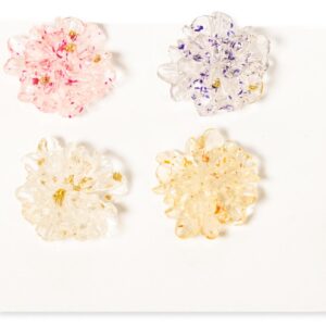 Rhinestone Flower Flatback Resin Embellishment, 22mm