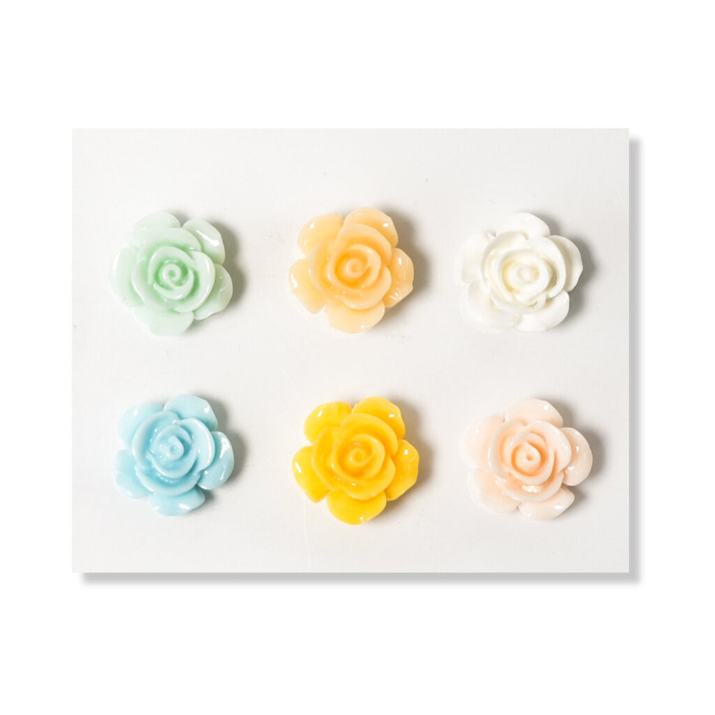 Rose Flatback Resin Embellishment, 15mm