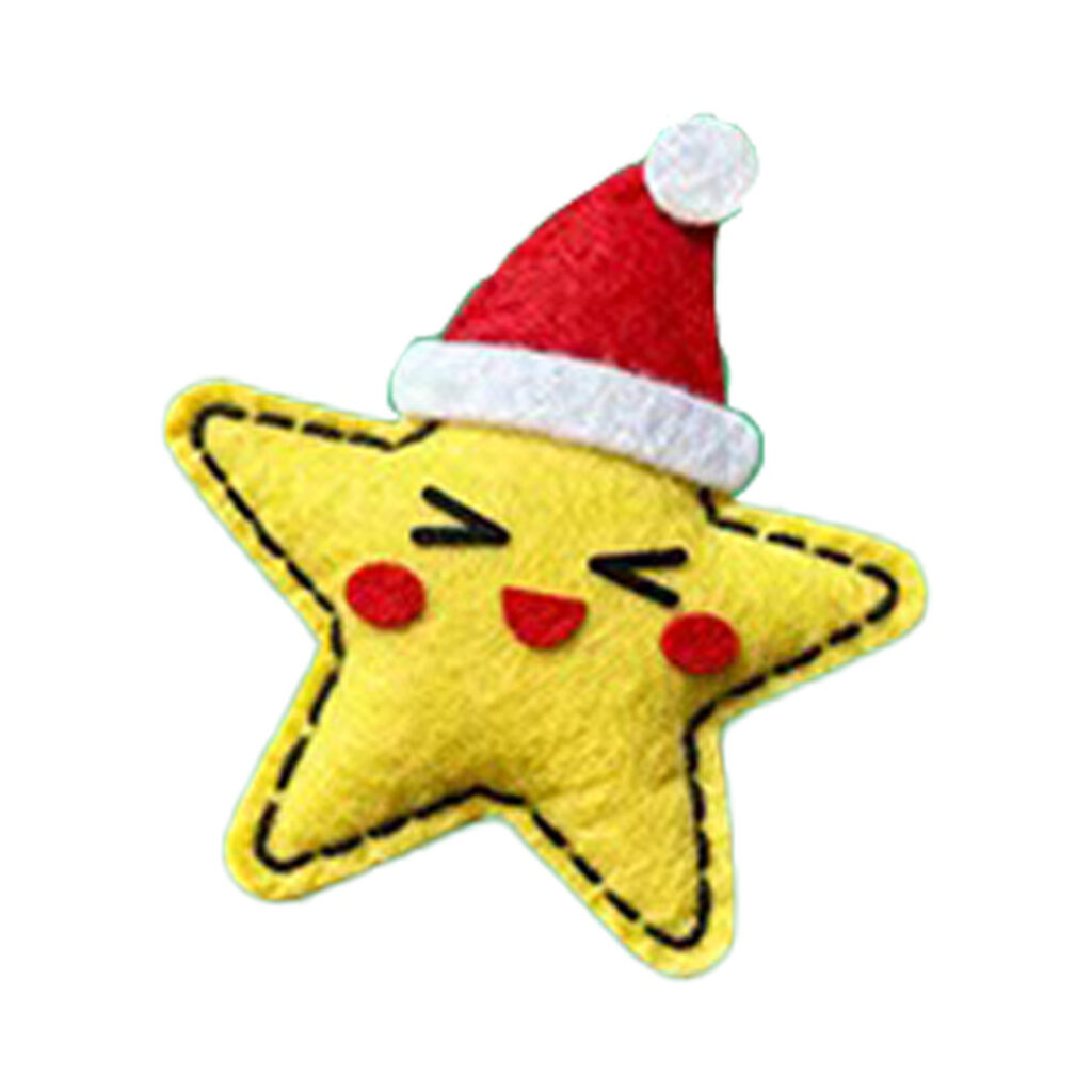 Santa Hat Star Felt Ornament Kit, 13-15 cm